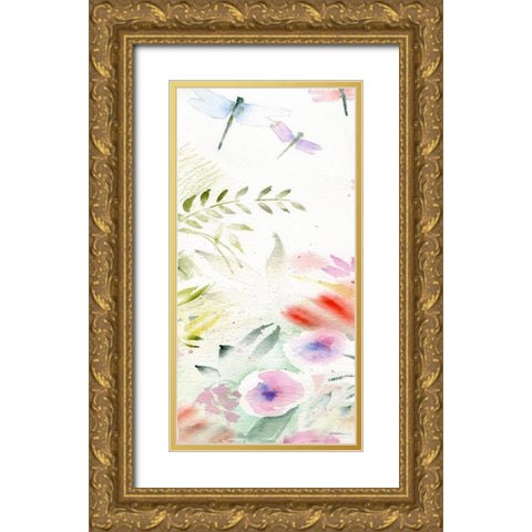 Flight of the Dragonfly #1 Gold Ornate Wood Framed Art Print with Double Matting by Golden, Sheila