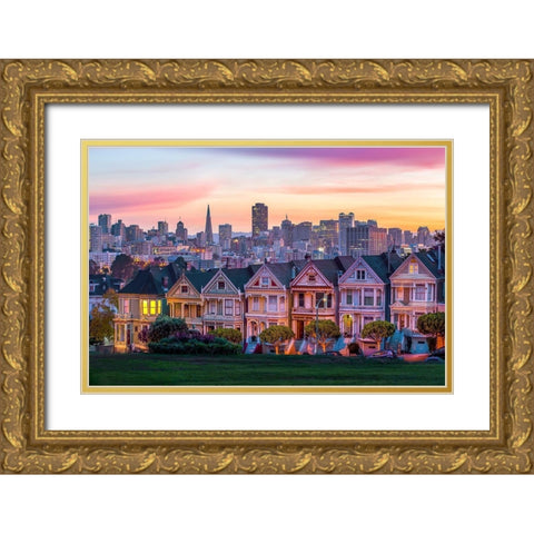 Dawn Painting Gold Ornate Wood Framed Art Print with Double Matting by Gordon, Dave