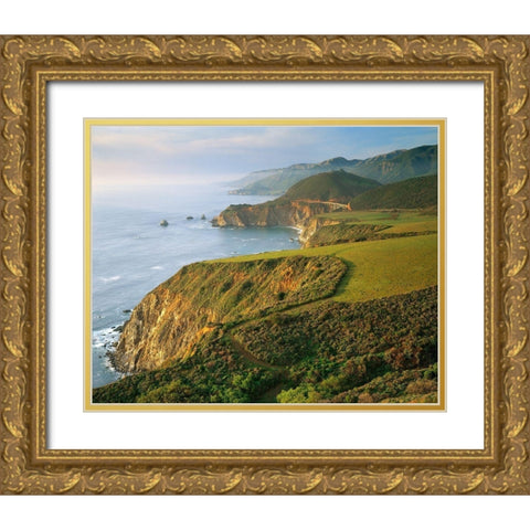 Bixby Bridge Gold Ornate Wood Framed Art Print with Double Matting by Gavrilis, John