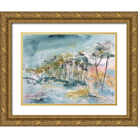 Black Sands on The Road From Haast Gold Ornate Wood Framed Art Print with Double Matting by Gordon, Ann
