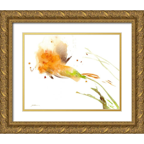 Ochre Opening Gold Ornate Wood Framed Art Print with Double Matting by Golden, Sheila