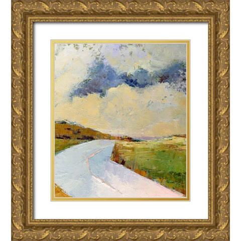 One Cloud-One Road Gold Ornate Wood Framed Art Print with Double Matting by Gordon, Toby