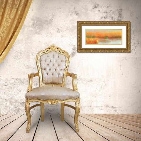 Salt Marsh Light Gold Ornate Wood Framed Art Print with Double Matting by Gould, Laura Graham