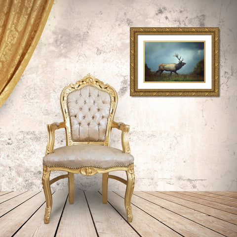 The Elk Gold Ornate Wood Framed Art Print with Double Matting by Grippo-Pike, Carrie Ann