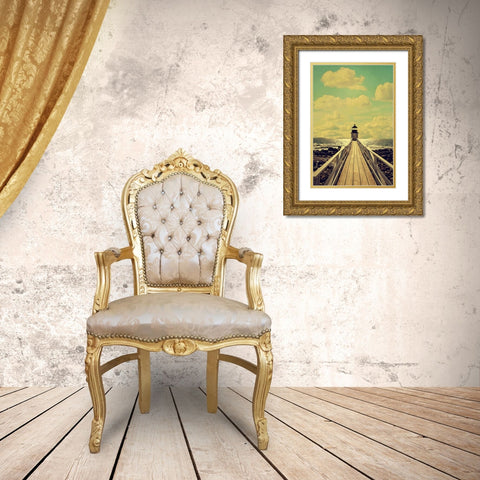 The Lighthouse Gold Ornate Wood Framed Art Print with Double Matting by Grippo-Pike, Carrie Ann