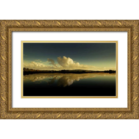 Cloud Reflection Gold Ornate Wood Framed Art Print with Double Matting by Goncalves, Adelino