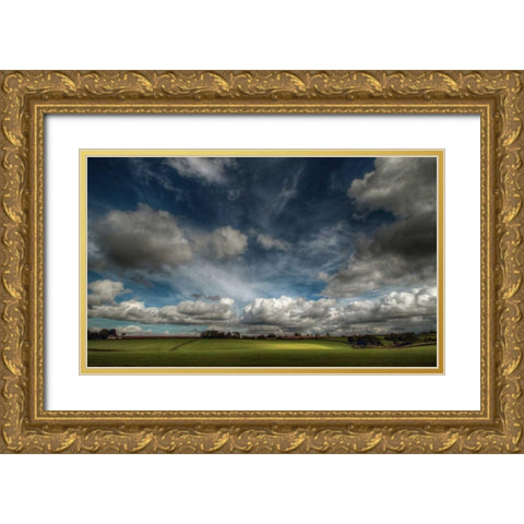 Love Clouds Gold Ornate Wood Framed Art Print with Double Matting by Goncalves, Adelino