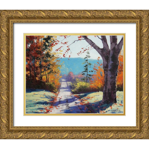 Autumn Delight Gold Ornate Wood Framed Art Print with Double Matting by Gercken, Graham
