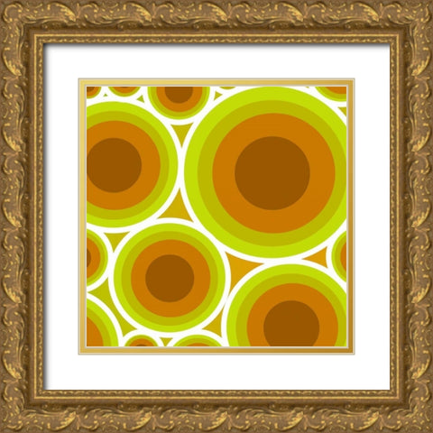 Circles 2 Gold Ornate Wood Framed Art Print with Double Matting by GraphINC