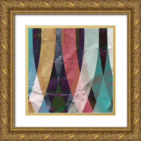 Geometric Design 4 Gold Ornate Wood Framed Art Print with Double Matting by GraphINC Studio