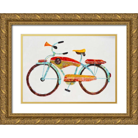 Bike No. 5 Gold Ornate Wood Framed Art Print with Double Matting by Grant, Anthony