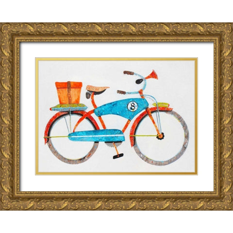Bike No. 8 Gold Ornate Wood Framed Art Print with Double Matting by Grant, Anthony
