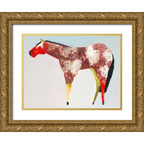 Horse No. 39 Gold Ornate Wood Framed Art Print with Double Matting by Grant, Anthony
