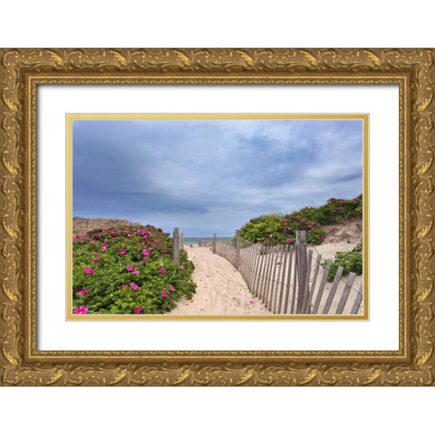 Rose Path Gold Ornate Wood Framed Art Print with Double Matting by Gendreau, Katherine