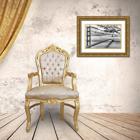 Evening Commute BW Gold Ornate Wood Framed Art Print with Double Matting by Gordon, Dave