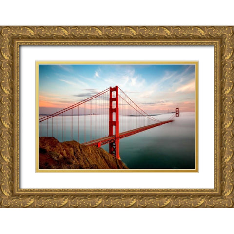 Into the Mist Gold Ornate Wood Framed Art Print with Double Matting by Gordon, Dave