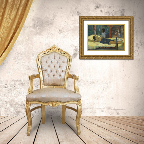 The Birth Gold Ornate Wood Framed Art Print with Double Matting by Gauguin, Paul