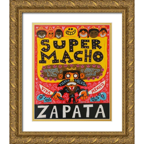 El Mexicano Gold Ornate Wood Framed Art Print with Double Matting by Gutierrez, Jorge R.