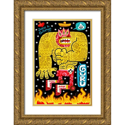 Guru Gold Ornate Wood Framed Art Print with Double Matting by Gutierrez, Jorge R.