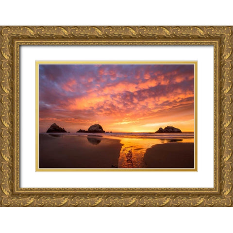 Flow Gold Ornate Wood Framed Art Print with Double Matting by Gordon, Dave