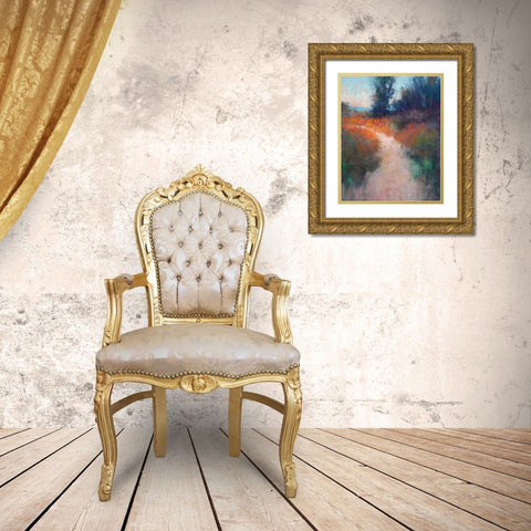 Behind the Trees Gold Ornate Wood Framed Art Print with Double Matting by Gos, Alejandra
