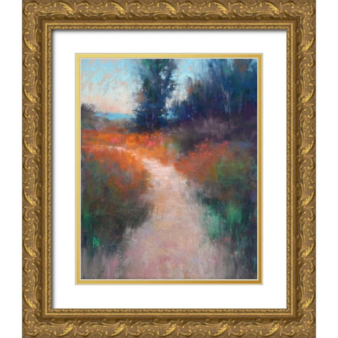 Behind the Trees Gold Ornate Wood Framed Art Print with Double Matting by Gos, Alejandra