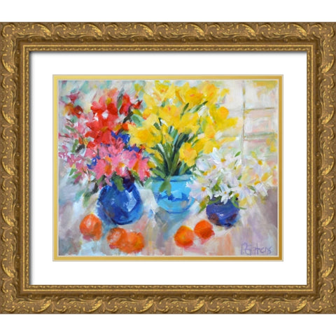 Sunny Still Life Gold Ornate Wood Framed Art Print with Double Matting by Gatens, Pamela