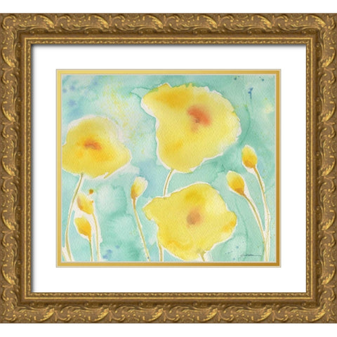 Summer Rain #3 Gold Ornate Wood Framed Art Print with Double Matting by Golden, Sheila