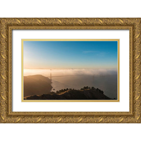 Amazing Light Gold Ornate Wood Framed Art Print with Double Matting by Getty, Bruce