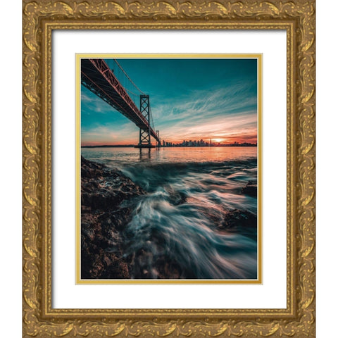 Down by the Water Gold Ornate Wood Framed Art Print with Double Matting by Getty, Bruce