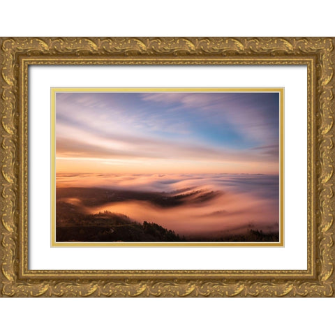 Golden Morning Gold Ornate Wood Framed Art Print with Double Matting by Getty, Bruce
