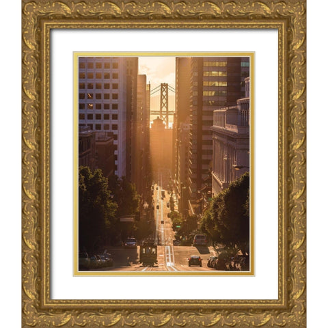 Morning Trolley 2 Gold Ornate Wood Framed Art Print with Double Matting by Getty, Bruce