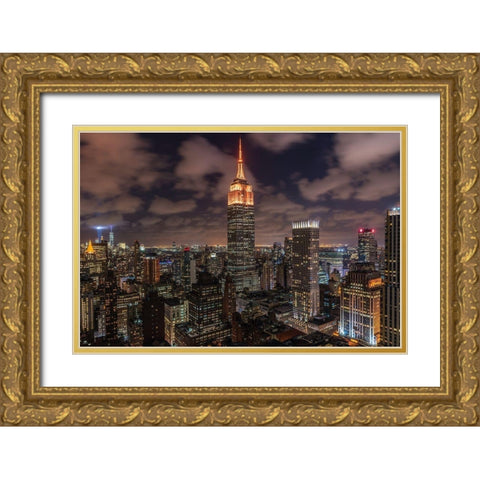 Orange 9-11 Gold Ornate Wood Framed Art Print with Double Matting by Getty, Bruce