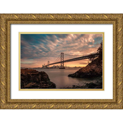 San Franciscoaâ‚¬â„¢s Stretch Gold Ornate Wood Framed Art Print with Double Matting by Getty, Bruce
