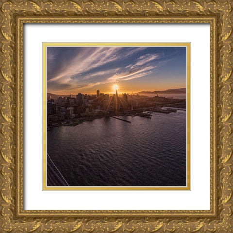 Sunset Explosion 2 Gold Ornate Wood Framed Art Print with Double Matting by Getty, Bruce