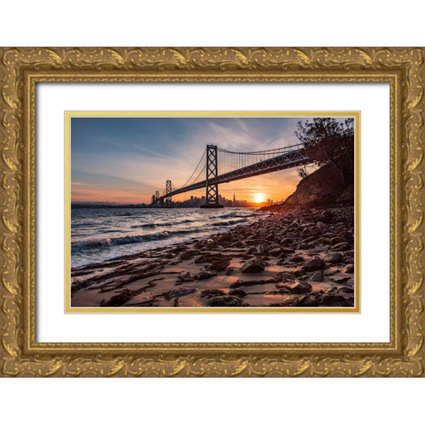Sunset from the Island 2 Gold Ornate Wood Framed Art Print with Double Matting by Getty, Bruce