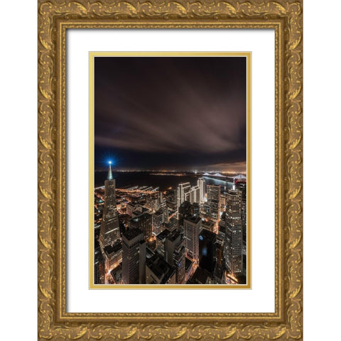 The Blue Beacon Gold Ornate Wood Framed Art Print with Double Matting by Getty, Bruce