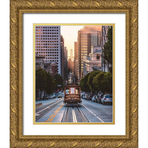 The Trolly Gold Ornate Wood Framed Art Print with Double Matting by Getty, Bruce