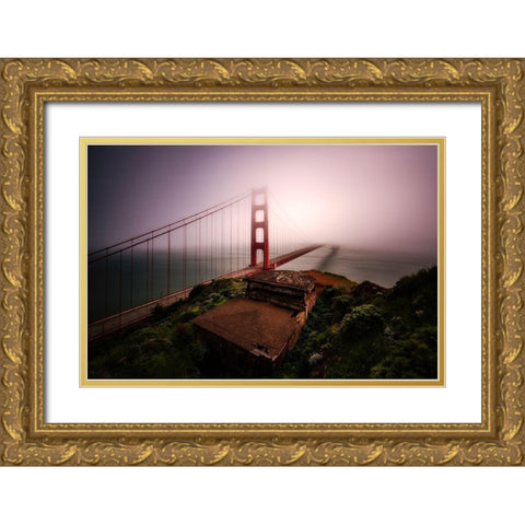 White Out Gold Ornate Wood Framed Art Print with Double Matting by Getty, Bruce