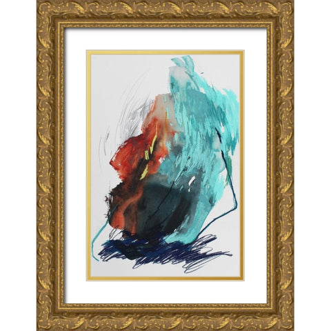 The Summer No. 5 Gold Ornate Wood Framed Art Print with Double Matting by Guo, Ying