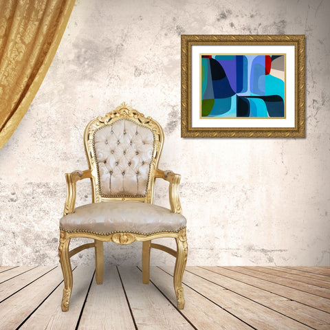 Merging Waters Gold Ornate Wood Framed Art Print with Double Matting by Griese, Marion