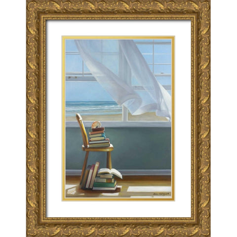 Summer Reading List Gold Ornate Wood Framed Art Print with Double Matting by Hollingsworth, Karen