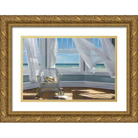 Gentle Reader Gold Ornate Wood Framed Art Print with Double Matting by Hollingsworth, Karen