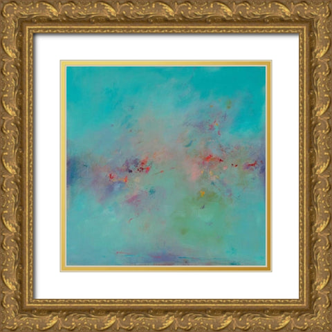 Untitled Abstract No. 3 Gold Ornate Wood Framed Art Print with Double Matting by Handelman, Ed