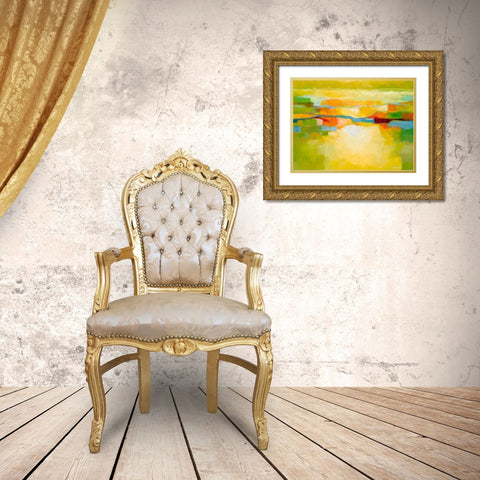 Greener Pastures Gold Ornate Wood Framed Art Print with Double Matting by Hines