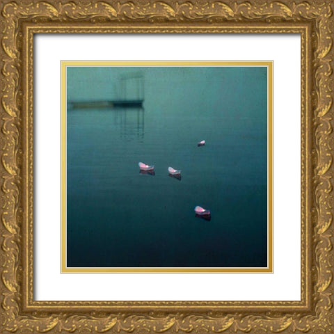 Floating Hope Gold Ornate Wood Framed Art Print with Double Matting by Hanna, Dawn D.
