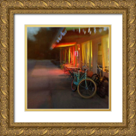Jenniferâ€™s Bike Gold Ornate Wood Framed Art Print with Double Matting by Hanna, Dawn D.