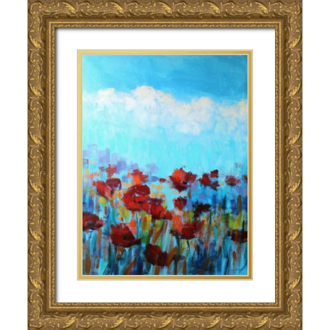 Garden of Delights Gold Ornate Wood Framed Art Print with Double Matting by Hardy, Claire