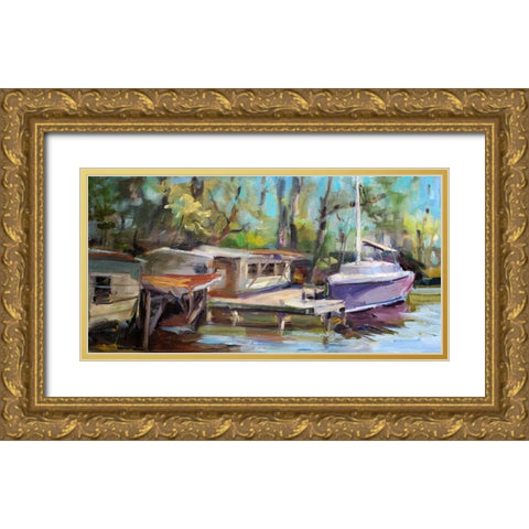 Afternoon Rest Gold Ornate Wood Framed Art Print with Double Matting by Hallock, Carol