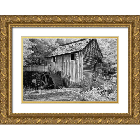 Cable Mill Cades Cove Gold Ornate Wood Framed Art Print with Double Matting by Hiers, Winthrope